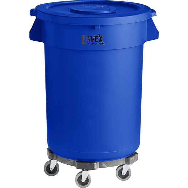 Round Bath Floor Trash Can Waste Bin 4.5-liters/1.2-gal - Peacock Blue