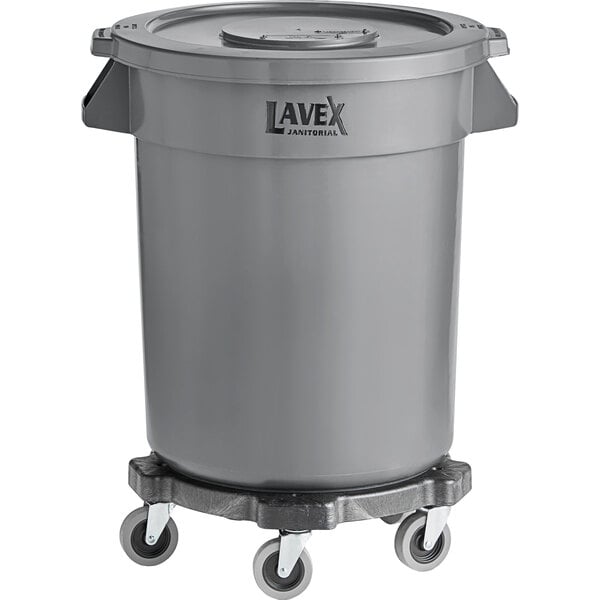 Lavex 20 Gallon Green Round Commercial Trash Can / Ingredient Bin