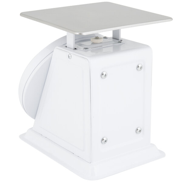 a white square object with a black handle