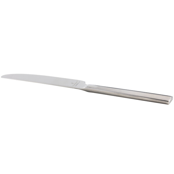 A Oneida Chef's Table Satin stainless steel dessert knife with a silver handle.