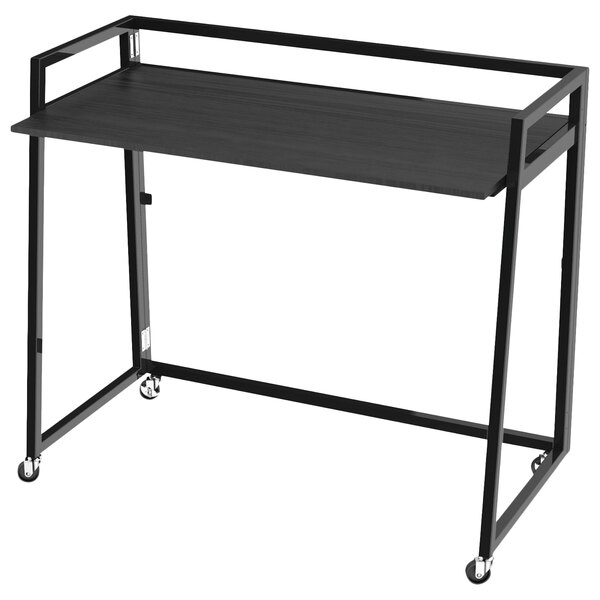 Alera Aleqad4232eb Quick Assemble 41 3 8 X 20 5 36 Espresso Laminate Workstation With Black Steel Base