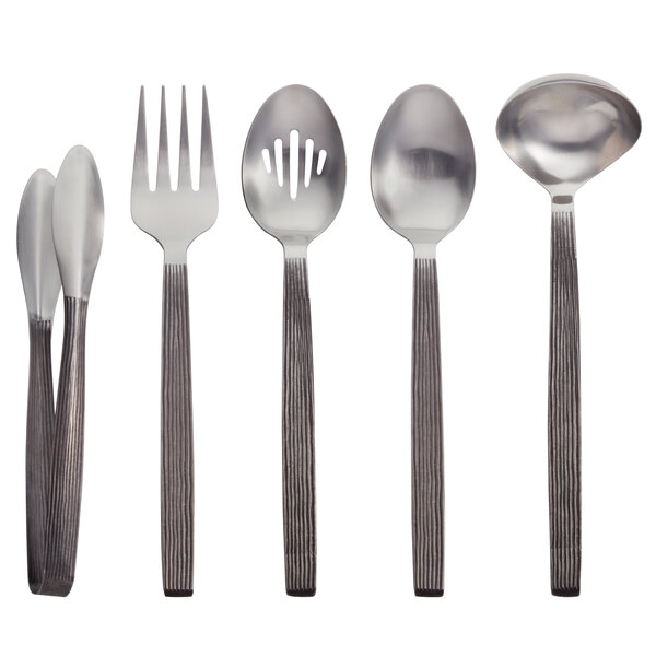 American Metalcraft 5Piece Wavy Aged Stainless Steel Serving Utensils Set