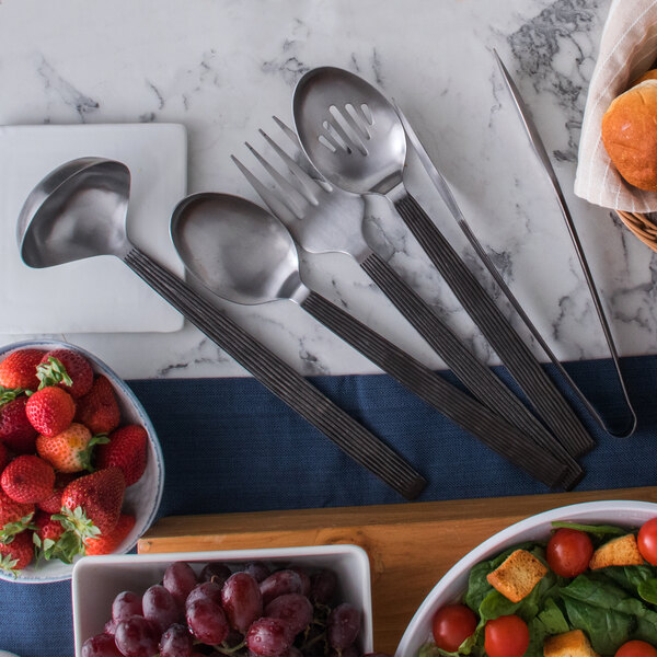 American Metalcraft 5Piece Wavy Aged Stainless Steel Serving Utensils Set