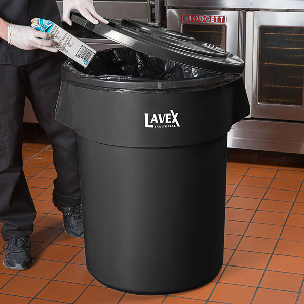 Lavex Li'l Herc 55-60 Gallon 1.2 Mil 38 x 58 Low Density Medium-Duty  Black Trash Bag / Can Liner - 100/Case