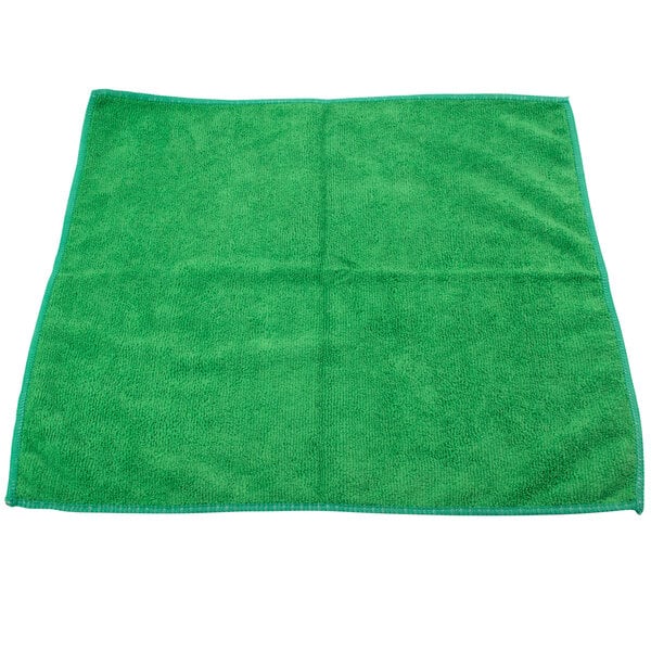 A green Unger SmartColor microfiber cleaning cloth on a white background.