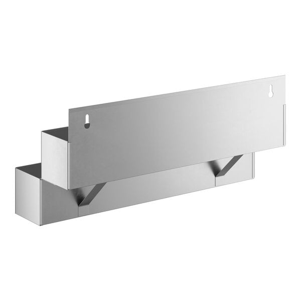 A stainless steel double tier speed rail designed for holding bottles, measuring 22 inches in length.