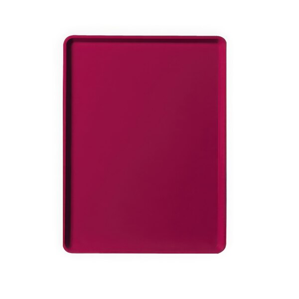 A cherry red rectangular tray.