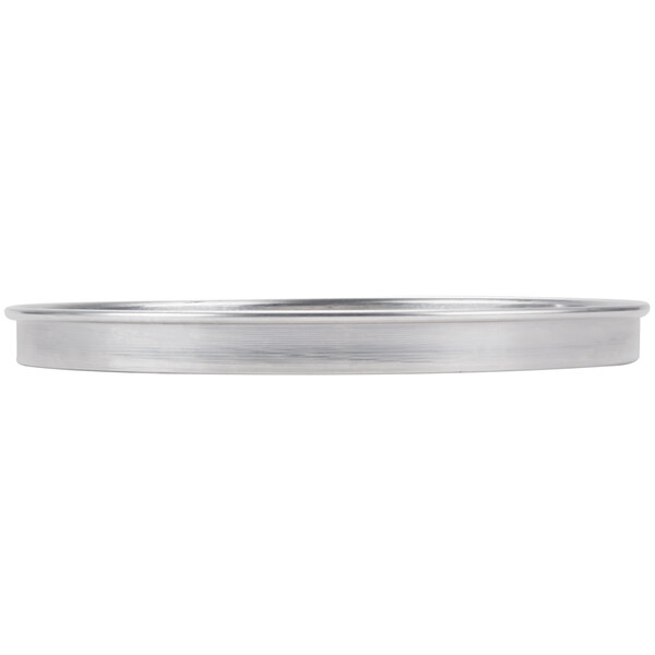 An American Metalcraft aluminum pizza pan with straight sides.
