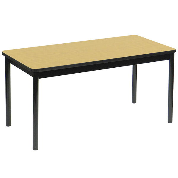 a rectangular table with black legs