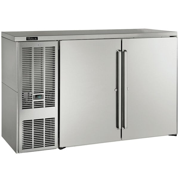 Perlick BBS60SS4 60" Stainless Steel Solid Door Back Bar Refrigerator