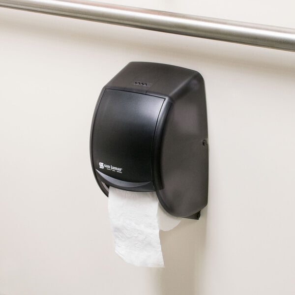 San Jamar R3500TBK Duett Classic Toilet Tissue Dispenser - Black Pearl