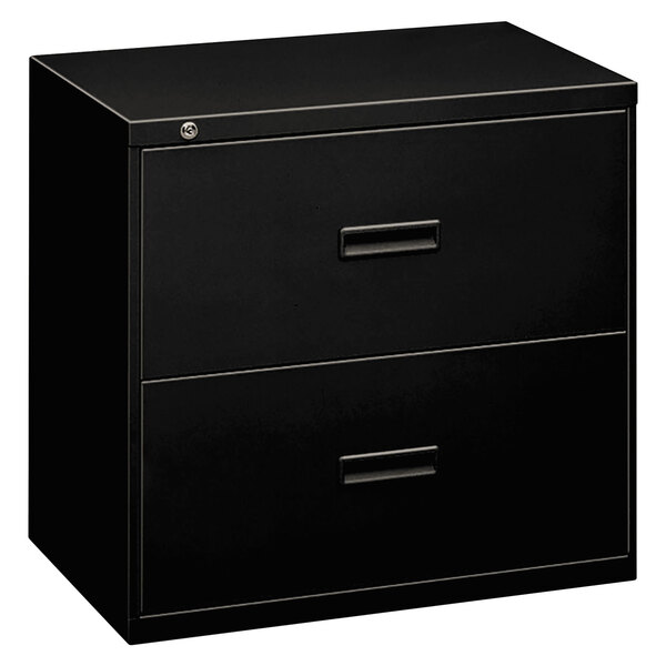 Hon 482lp Basyx 400 Series Black Steel Two Drawer Lateral File Cabinet 36 X 19 1 4 X 28 3 8