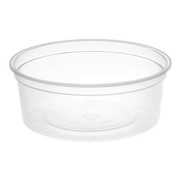 Choice 8 oz. Customizable Microwavable Translucent Round Deli Container - 500/Case