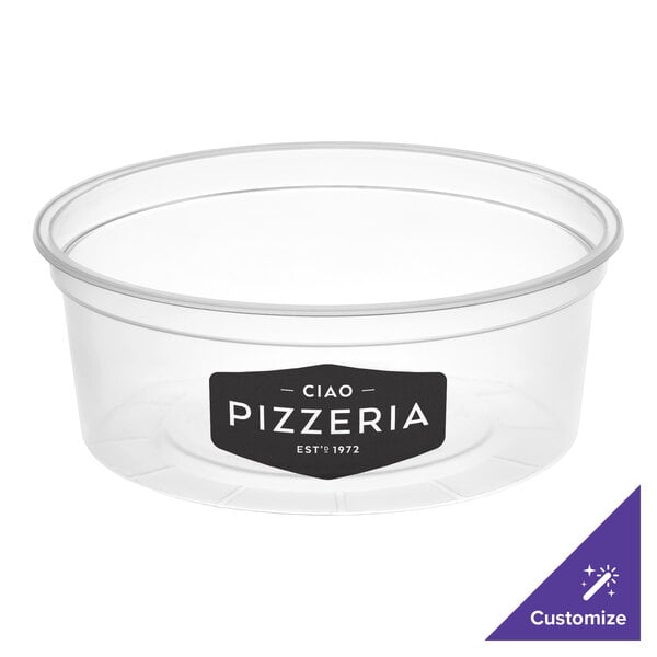 Choice 8 oz. Customizable Microwavable Translucent Round Deli Container - 500/Case