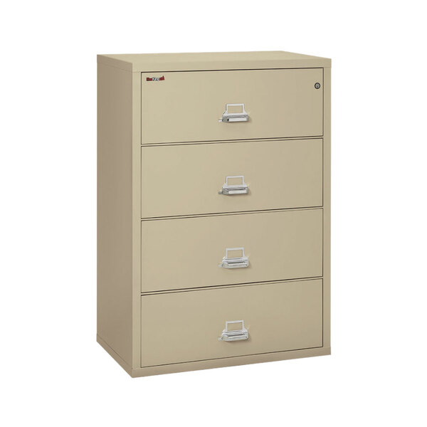 Fireking 43822cpa Parchment Steel Four Drawer Insulated Lateral File Cabinet 37 1 2 X 22 1 8 X 52 3 4