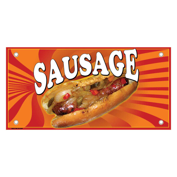 12" x 24" Rectangular Concession Stand Sign with Sausage Design