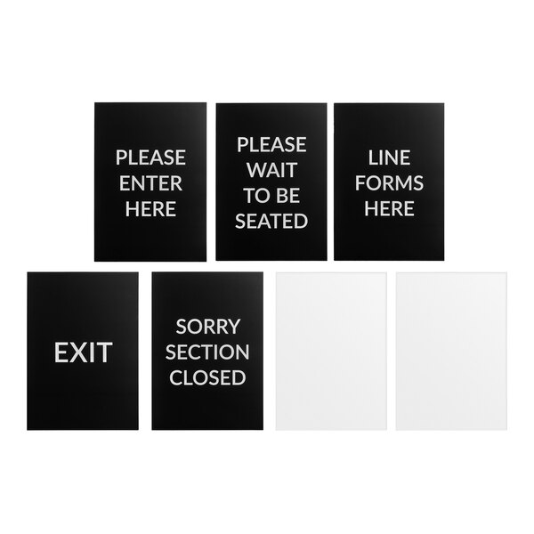 Lancaster Table & Seating Stainless Steel 40" Crowd Control / Guidance Stanchion Kit including Frame & Sign Set with Clear Covers