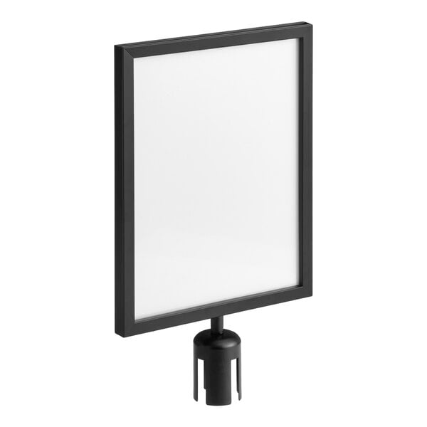 Lancaster Table & Seating 12" x 16 3/4" Black Removable Steel Stanchion Vertical Sign Frame