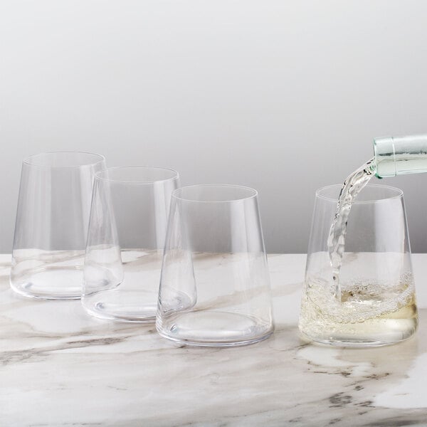 Stemless Wine Glasses Set of 6-15 0z. Oversized Wine Glass - Made
