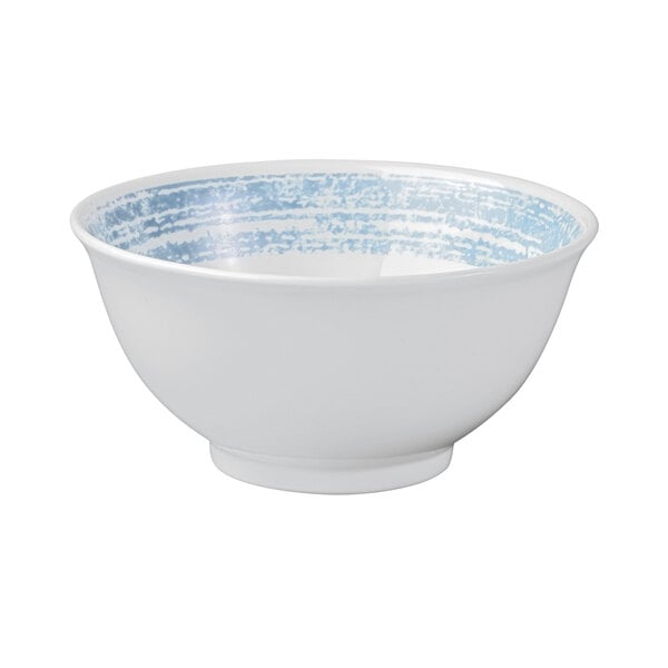 Schonwald Shabby Chic 10 oz. Structure Blue Round Porcelain Bowl - 12/Case
