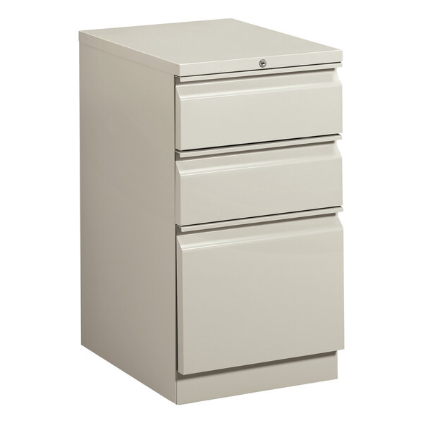 HON HBMP2BQ 15" x 20" x 28" Gray Mobile 3 Drawer Pedestal ...