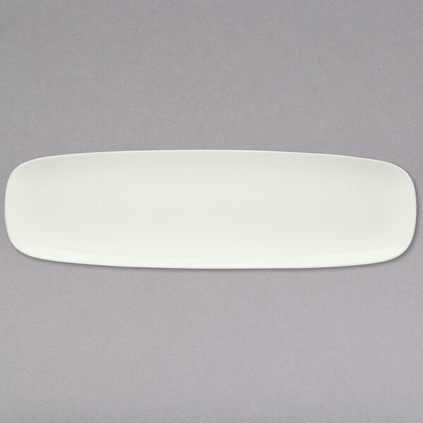 A white rectangular porcelain platter.