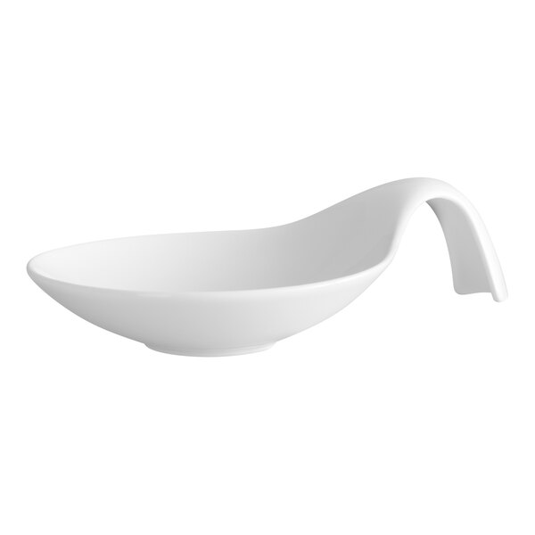 Schonwald Signature 11 oz. White Porcelain Spoon-Shaped Bowl - 6/Case