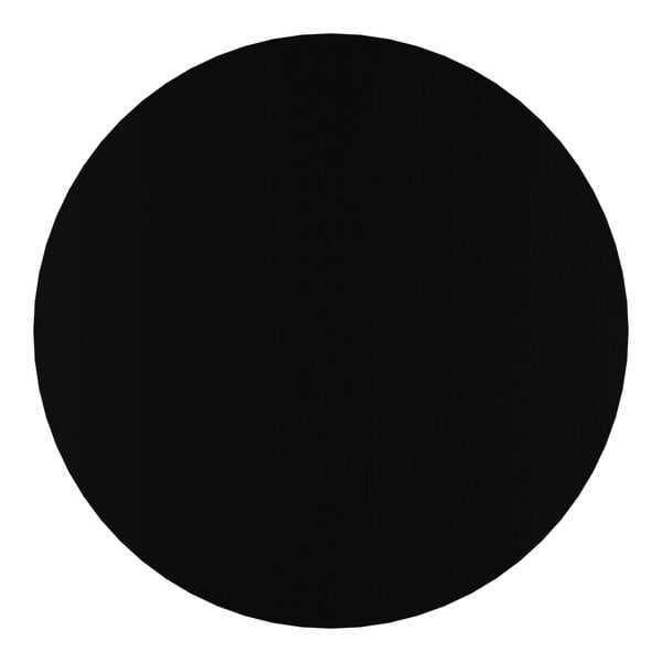 A round, black laminated table top.