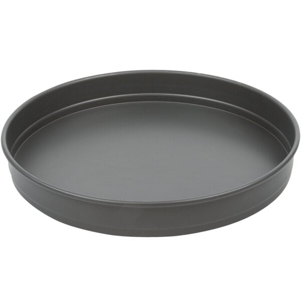 An American Metalcraft round black hard coat anodized aluminum cake pan.