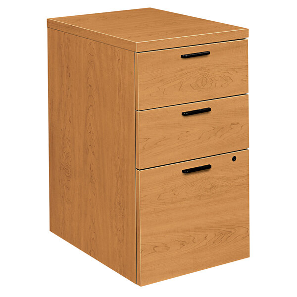 Hon 105102cc 10500 Series Harvest Laminate Three Drawer Mobile Pedestal File Cabinet 15 3 4 X 22 3 4 X 28