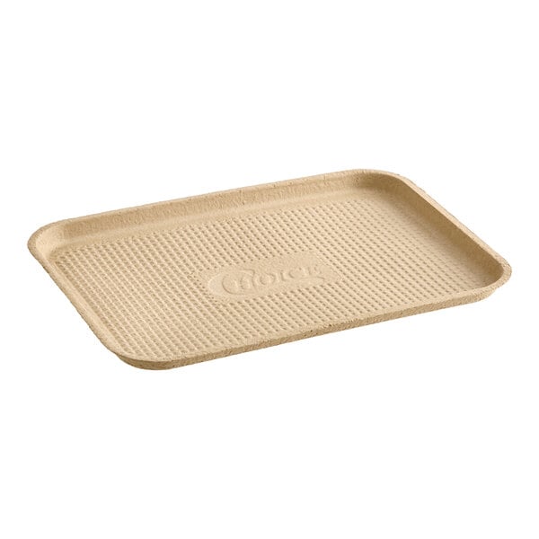 Choice 12" x 16" Molded Fiber / Pulp Rectangle Tray - 200/Case