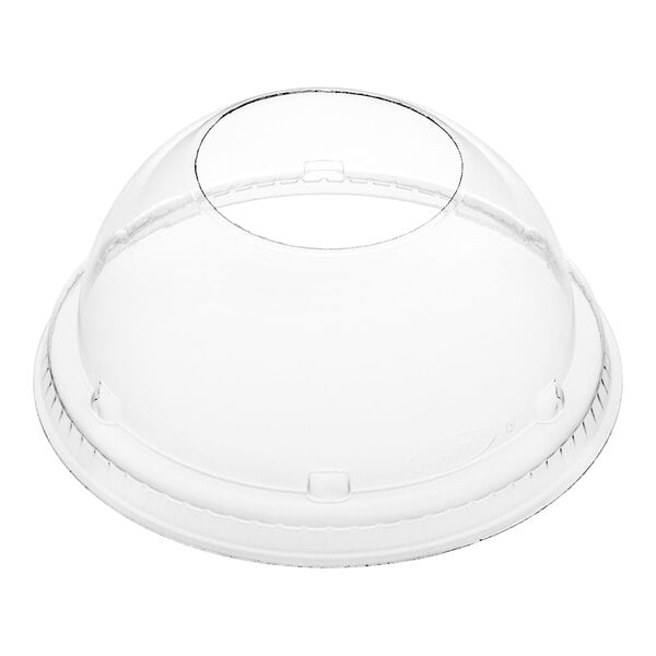 Dart 20LCDH Conex Clear Dome Lid with Hole - 50/Pack