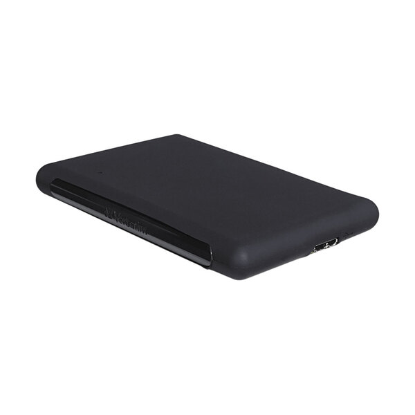 A black rectangular object with a black cover.