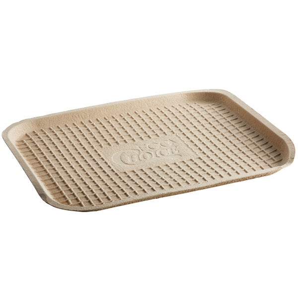 An EcoChoice rectangular molded fiber tray.