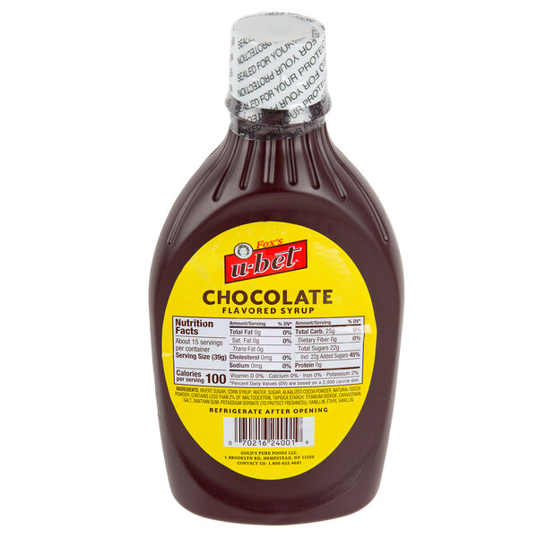 Fox's U-Bet 22 oz. Squeeze Bottle Chocolate Syrup