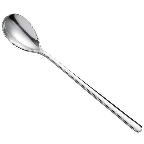 a silver spoon on a white background