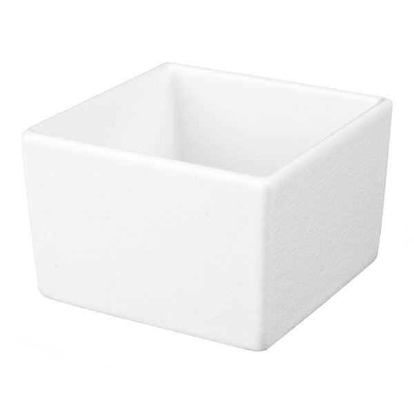 G.E.T. Enterprises COMP13WW Bugambilia 1.7 Qt. Classic Textured Finish White Resin-Coated Aluminum Square Dressing Insert