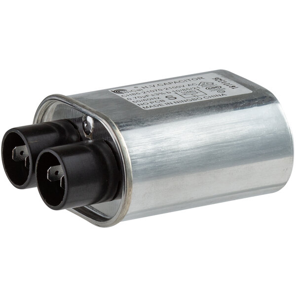 A Solwave capacitor with two black connectors.