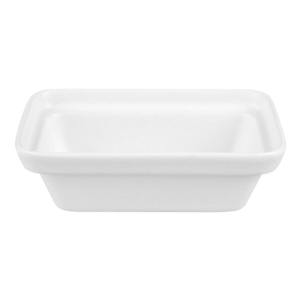 G.E.T. Enterprises BUD23WW Bugambilia 1.6 Qt. Classic Textured Finish White Resin-Coated Aluminum Rectangular China Bowl