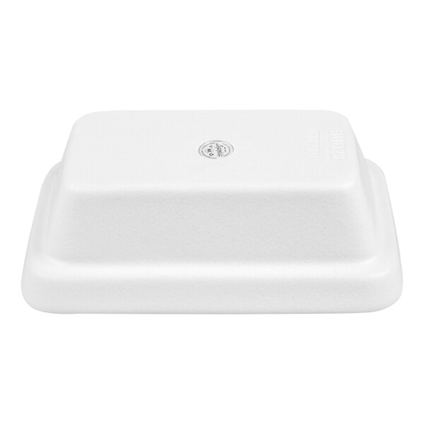 G.E.T. Enterprises BUD23WW Bugambilia 1.6 Qt. Classic Textured Finish White Resin-Coated Aluminum Rectangular China Bowl