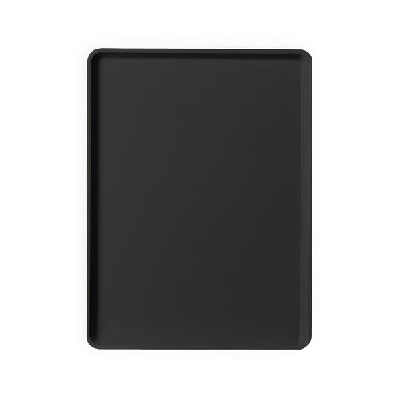 A black rectangular tray with a black border.