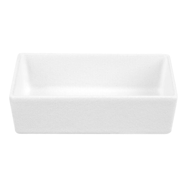 G.E.T. Enterprises COMP06WW Bugambilia 1.8 Qt. Classic Textured Finish White Resin-Coated Aluminum Straight-Sided Rectangular Salad Bowl
