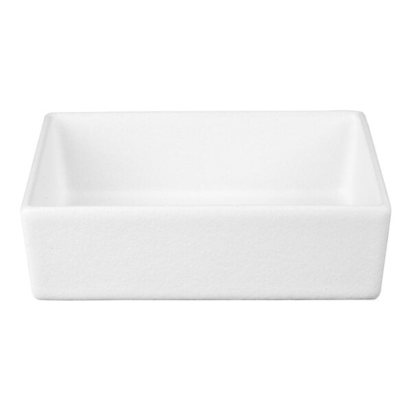 G.E.T. Enterprises COMP02WW Bugambilia 2.4 Qt. Classic Textured Finish White Resin-Coated Aluminum Straight-Sided Rectangular Salad Bowl