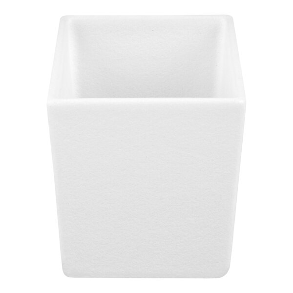 G.E.T. Enterprises COMP07WW Bugambilia 1.9 Qt. Classic Textured Finish White Resin-Coated Aluminum Straight-Sided Square Salad Bowl