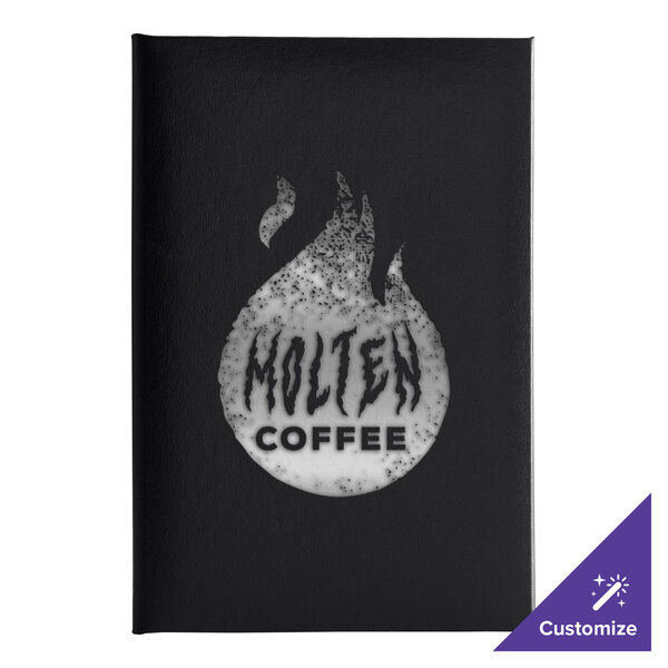 A black and white H. Risch, Inc. Oakmont menu cover with a logo of a flaming coffee.