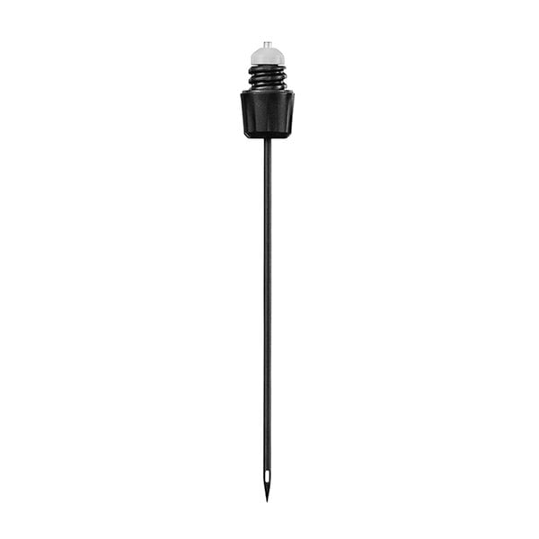 A black needle with a black tip.