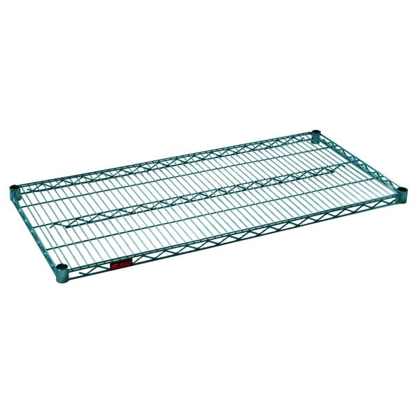 An Eagle Group Valu-Gard green epoxy wire shelf.