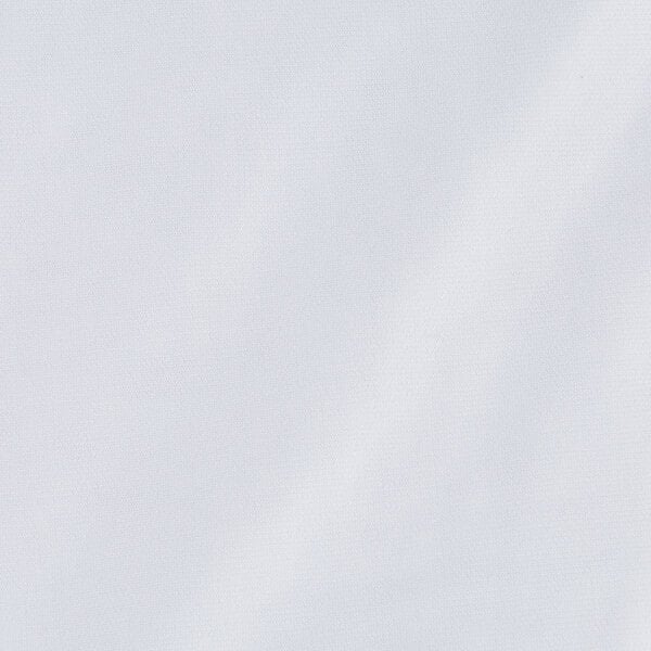 A white fabric box spring cover with a small blue border.