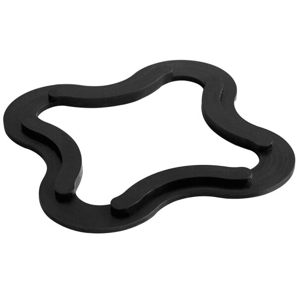 A black rubber star-shaped gasket.