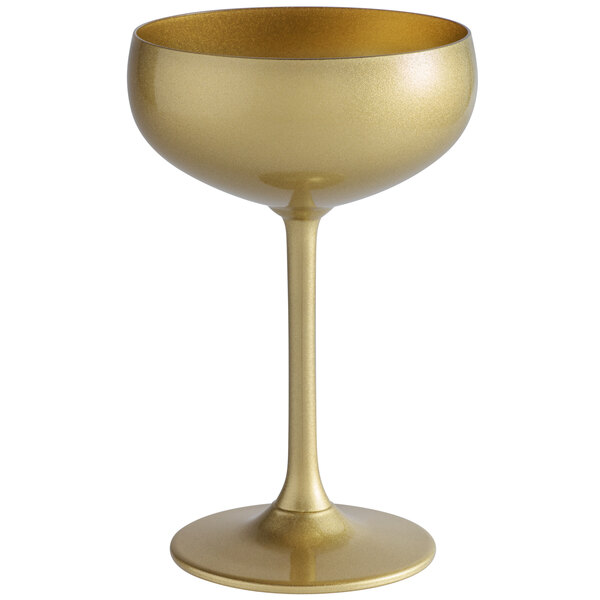 8-Ounce Metallic Gold Tone Martini Glasses, Golden Drinking Glass